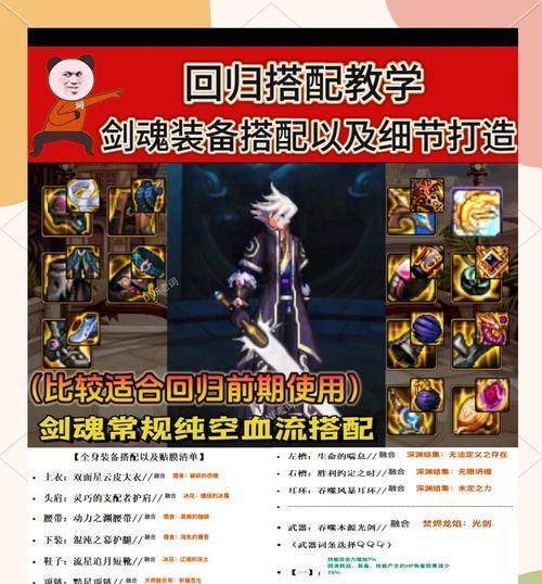 DNF剑魂角色的基本配置要求是什么？